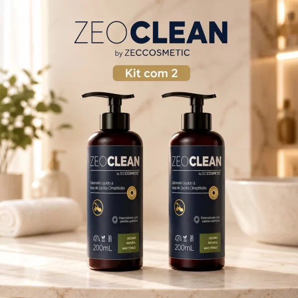 Kit 2x Sabonete Líquido ZeoClean Detox: Limpeza Anti-Acúmulo (Rosto, Corpo e Íntimo)