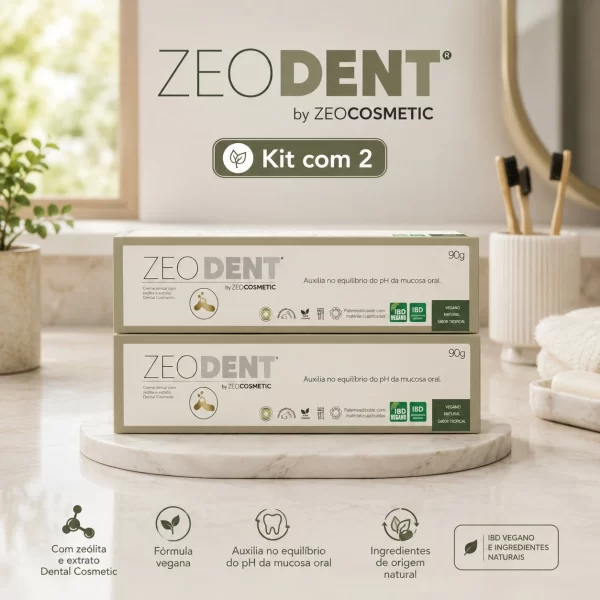 Kit 2x Creme Dental ZeoDent Detox: Anti-Resíduo Sem Flúor