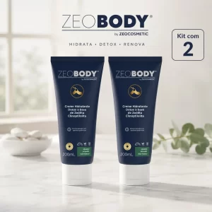 Kit 2x Creme Hidratante ZeoBody Detox: Corpo, Rosto e Regeneração Celular